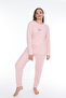 Simple Ribbed Interlock Long Sleeve Women's Pajama Set
