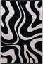 Black Beige Themed Zebra Patterned Creative Modern Decorative Carpet 2537