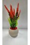 Red Green Lavender Artificial Plant in Mini Pot Red Stone 20 cm Decorative Bathroom Kitchen Table Flower