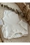 Frilly Organic Newborn Long Sleeve Body Salmon Handcrafted Embroidered - 5