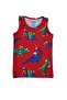 Boy's Cotton Red New Year Themed Dinosaur Printed Athlete Boxer Set - 2