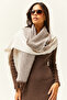 Women's Stone Bitter Brown Tasseled Thick Shoulder Shawl BYN-00000002 - 4