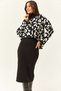 Women's Black Top Turtleneck Sweater Bottom Skirt Knitwear Suit TKM-19000243