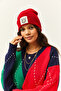 Women's Red Tiger Embroidered Knitwear Beret ŞPK-00000007 - 2
