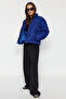 Cobalt Blue Regular Water Repellent down Coat Twoaw24Mo00048 - 2