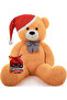 Chocolate New Year Special "Merry Christmas" 90 CM Plush Bear with Pouch and Christmas Hat and Bow Tie