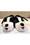 Unisex Plush Slippers with Dog Figure Black