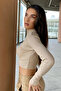 Women's Cream Cotton Soft Ribbed Camisole Crop Blouse - 5