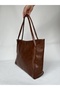 Brown Shopper Briefcase School Business Bag Shoulder Bag Large Wide Daily Useful Stylish Bag - 3