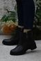 32822 Black Genuine Leather Women's Boots with Fur Inside and Non-Slip Sole - 3