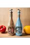 Special Design Patterned 2-Piece 750 ml Olive Oil Liquid Bottle Oil Pot with Presentation Stand - 7