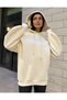 Polar White Hooded Oversize Basic Sweatshirt 26259 - 5