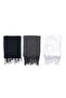 3-Piece Set Cotton Viscose Pashmina Scarf 180x70 cm with Tassels High Quality 150 gr