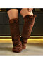 Plush Socks with Ears Welsoft Above Knee Room Socks Winter Sleeping Socks Foot Warmer Long Socks - 2