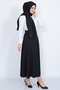 Women's Black Ribbed 160x65 Cm Shawl Scarf - 5
