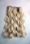 Russian Yellow Ashy Yellow Half Moon + 2 Side Snap Hairpiece Set - Heat Resistant Washable - 3