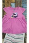 baby girl moon sleeve combed cotton tights suit / tulle detailed gathered baby girl suit - 2