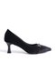 BLACK VELVET BUCKLE DETAIL HIGH HEEL STILETTO - 4