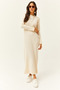 Women's Stone Crew Neck Long Knitwear Dress ELB-19001998