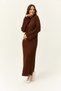 Women's Bitter Brown Hair Braided Long Knitwear Dress ELB-19001997 - 3