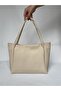 Soft Leather Cream Shopper Briefcase School Business Bag Shoulder Bag Large Wide Daily Useful Stylish Bag - 4