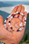 Amorphous Natural Stone Necklace Amethyst, Chalcedony, Pink Quartz AA Quality