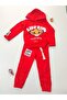 Red Hooded Lion King Pattern Kids Tracksuit Set - 2