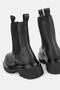 Women's BLACK GENUINE NATURAL LEATHER CHELSEA BOOTS & BOOTIES - 5
