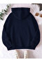 broklyn Printed navy blue Hooded Sweatshirt - 2