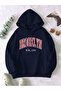 broklyn Printed navy blue Hooded Sweatshirt