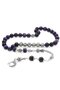 Non-Tarnish Metal Tasseled Globe Cut Purple Turtle Eye Natural Stone Rosary - 4