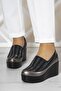 Roxana Platinum Vegan Stone Stretch Wedge Heeled Shoes - 3
