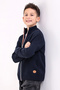 MONACO BOY'S ORANJ ZIPPERED NAVY BLUE Knitwear Cardigan - 4