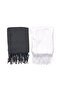 Set of 2 Cotton Viscose Pashmina Shawl 180x70 Cm with Tassels High Quality 150 gr