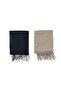 Set of 2 Cotton Viscose Pashmina Shawl 180x70 Cm with Tassels High Quality 150 gr