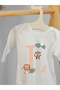 Long Sleeve 100% Cotton L Letter Animal Design Baby Bodysuit