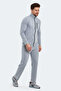Oran I Men's Zippered Stand Collar Pocketed Gray Tracksuit Set - 7