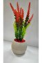 Red Green Lavender Artificial Plant in Mini Pot Red Stone 20 cm Decorative Bathroom Kitchen Table Flower - 2
