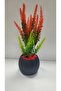 Red Green Lavender Artificial Plant in Mini Pot Red Stone 20 cm Decorative Bathroom Kitchen Table Flower