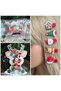 cute Christmas buckle set with transparent zipper bag Santa Claus pine tree deer with pens