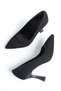 Black Striped Women's Heeled Shoes - 5