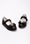 Sparkly Bow Non-Slip Sole Matte Black Children's Ballerinas - 5