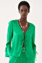 Riamond Slim Fit V-neck Green Color Women's Blouse - 2
