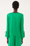 Riamond Slim Fit V-neck Green Color Women's Blouse - 5