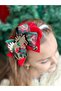 Luxury Custom Design Silvery Deer Fancy Bow Plaid Check Crown Women's Children's Crown Red Green - 2