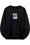 Kanagawa Ninetys Great Wave Patterned Black Unisex Sweatshirt