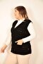 Women's V-Neck Winter Thick Wool Chain Modeled Knitwear Buttoned Pocket Mother Vest - 4