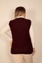 Women's V-Neck Winter Thick Wool Chain Modeled Knitwear Buttoned Pocket Mother Vest - 8
