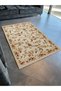 Coffee Beige Themed Floral Patterned Creative Vintage Decorative Carpet 2563 - 3