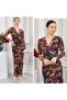 V-Neck Lycra Printed Tulle Dress
